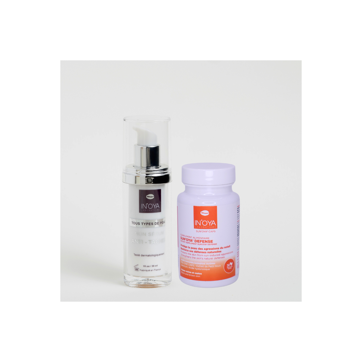 Routine Sérum Anti Taches & Compléments Alimentaires protection solaire | INOYA